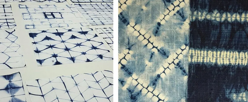 Japanische Färbetechniken: itajime shibori und ori-nui shibori